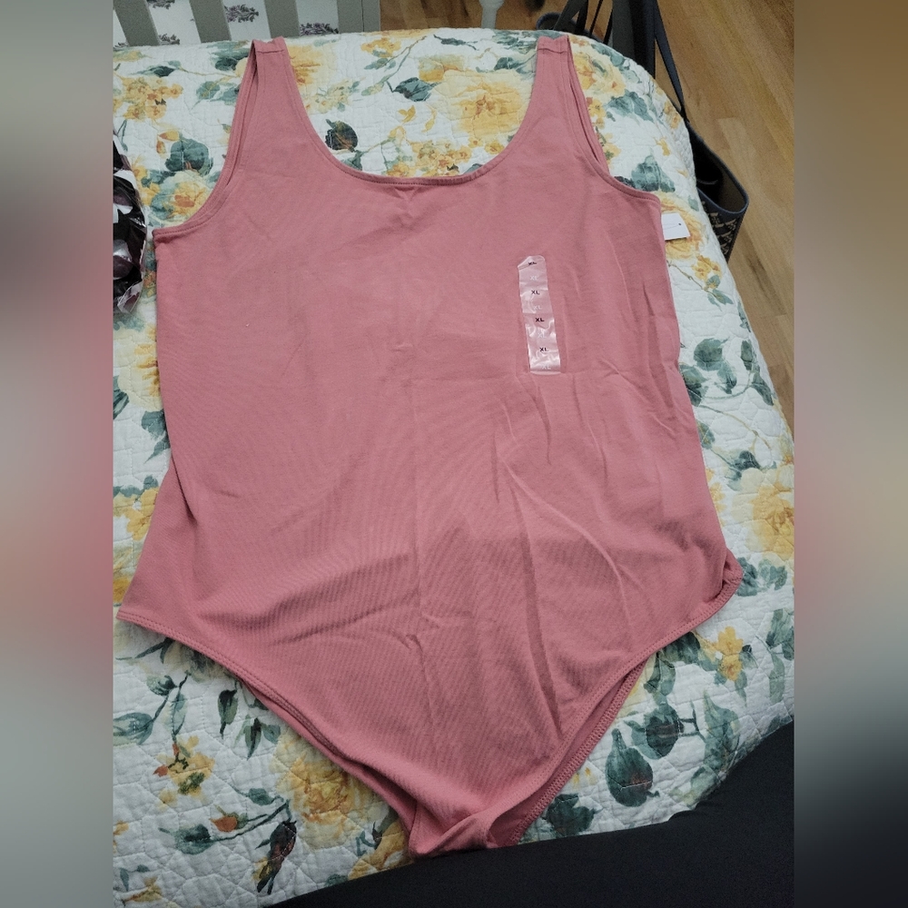 GAP Women Pink Sleeveless Bodysuit